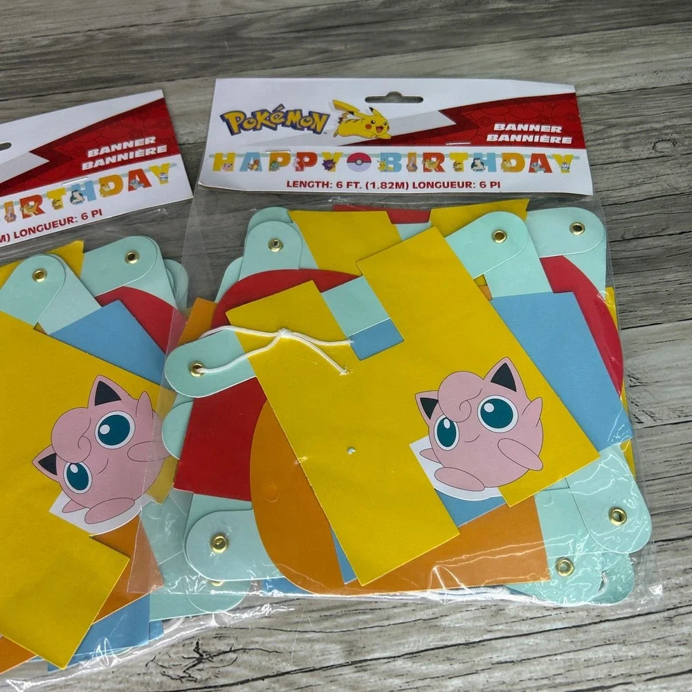 Pokémon Birthday Party Banner Happy Birthday Supply 6ft Set of 2